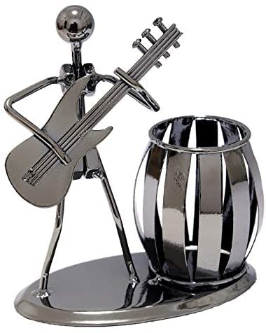 Decorative Metal Guitar and Rocker Pen Holder