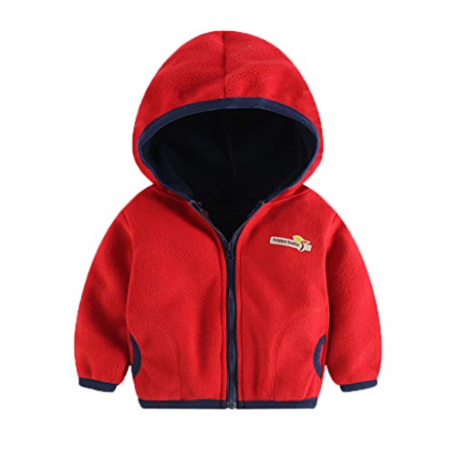 Baby Boys Girls Coat Toddler Kid Hooded Letter Sweatshirt Wind Jacket Outwear Red
