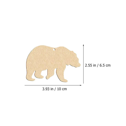 30pcs Unfinished Wooden Animal Slices Elk Fox Wolf 10cm
