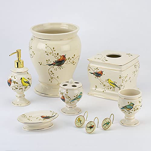 Gilded Birds Tissue Cover, Ivory