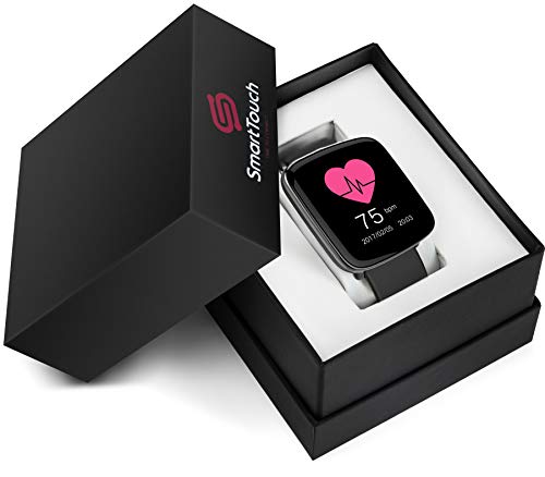 GV68 Watch w/Changeable Wrist Bands, IP68 Waterproof, Built-in Mic and Speaker | Bluetooth | Sleep & Heart Rate Monitor, Pedometer, Remote Camera | Men, Women (Black)