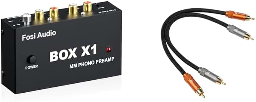 2RCA to 2RCA Cable and Phono Preamp for Turntable
