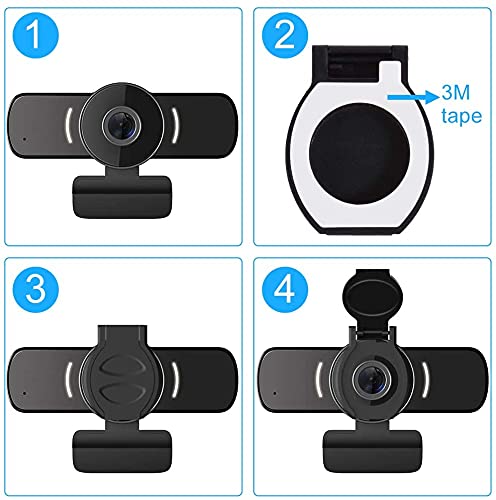 Computer Camera with Microphone, 1080P Webcam with Webcam Cover Compatible with Mac OS Windows Laptop PC Desktop,HD Webcam for Live Streaming Gaming Calling Video Conferencing