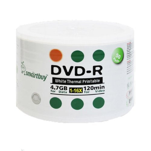 100-disc 4.7gb/120min 16x DVD-R White Thermal Hub Printable Blank Media Recordable Disc