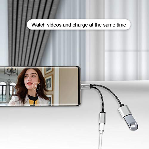 USB C OTG Adapter USB Type C Splitter with USB C Female and USB A Female Compatible with Chromecast with Google TV/Samsung S21 S20 S20+ Ultra/Google Pixel 5 4 4 XL 3 3 XL/LG V40 V30 G6 G8