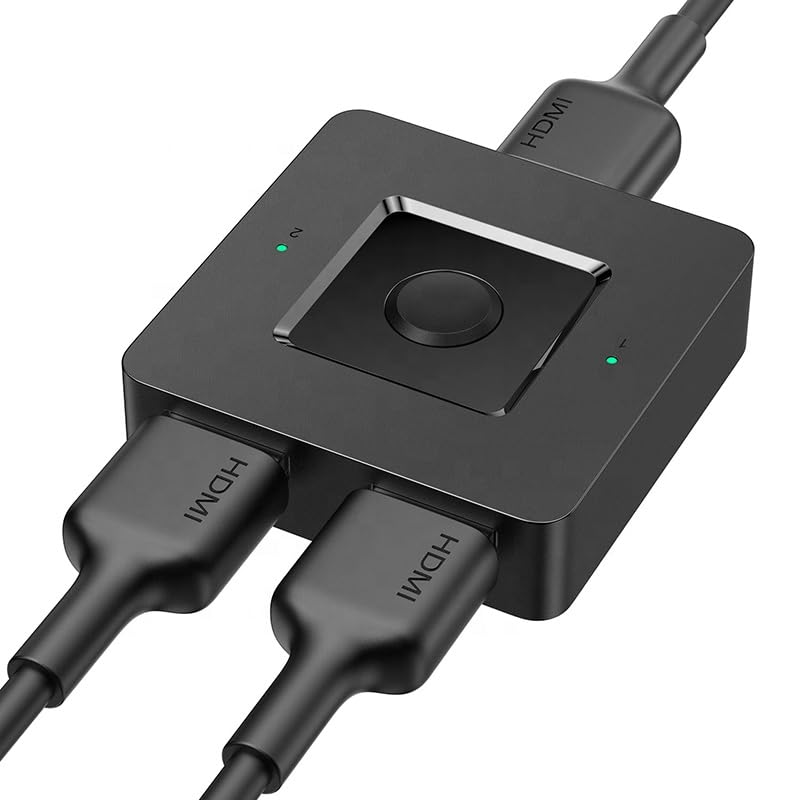 4K HDMI Switcher 2 in 1 Out, Manual Hub