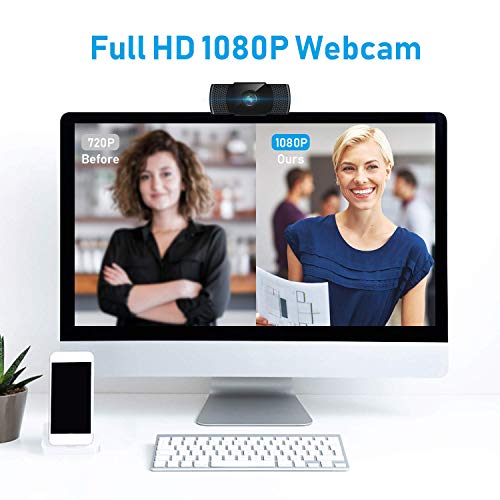 2K Webcam with Microphone, New Upgraded 2048 x 1080 FHD Computer Camera, Plug and Play,90 Wide Angle USB Camera for Computer PC Laptop Zoom Skype Meeting Video Calling Conferencing Games