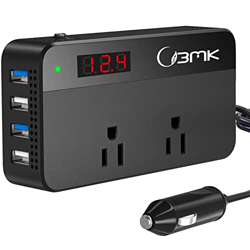 200W DC 12V to 110V AC Car Inverter with 4 USB Ports and LCD Screen