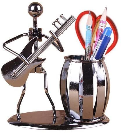 Decorative Metal Guitar and Rocker Pen Holder