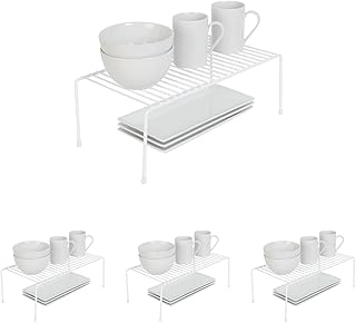 Large White Steel Storage Shelf with Non-Slip Feet