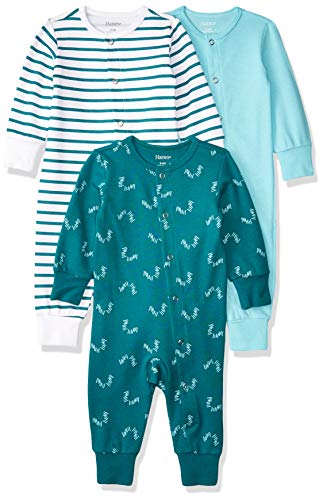 Ultimate Baby Flexy 3 Pack Sleep and Play Suits, Green/Blue, 12-18 Months