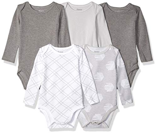 baby boys Ultimate Flexy 5 Pack Long Sleeve Bodysuits Bodystocking, Grey Fun, 18-24 Months US