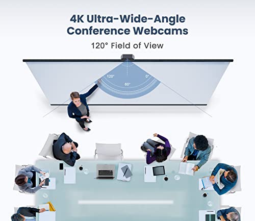 & MAXHUB 4K Stream Webcam with Microphone,Autoframing,Ultra 4K HD Video Calling,Noise-Canceling mic,HD Auto Light Correction,Wide Field of View,Works with Microsoft Teams,Zoom,Google Voice