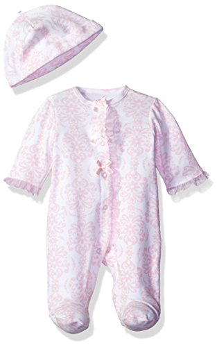 '-Girls   Da  Scroll Footie and Hat, Pink/Multi, Preemie Months