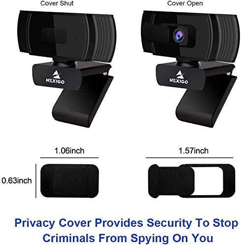 N930AF 1080p Webcam with Microphone and Privacy Cover, AutoFocus, Noise Reduction, HD USB Web Camera, for Zoom Meeting YouTube Skype FaceTime, PC Mac Laptop Desktop (Renewed)