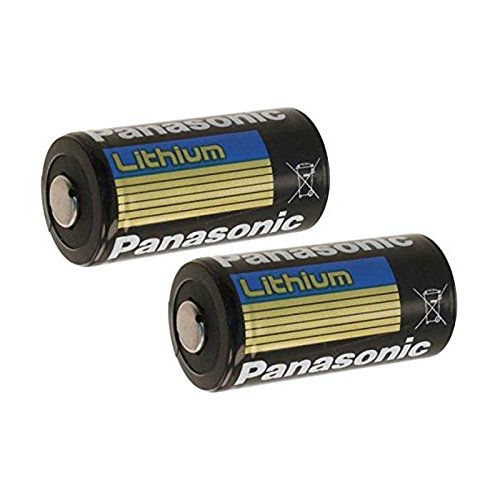 BAT002 x 2 CR123A Lithium 3V Photo Lithium Batteries, 0.67" Dia x 1.36" H (17.0 mm x 34.5 mm), Black, Gold, Blue (Pack of 2)