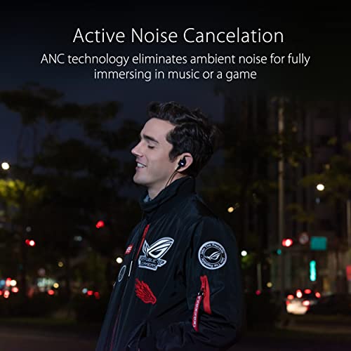ROG Cetra II in-Ear Gaming Headphones | Earbuds, Microphone, ANC, USB-C, Aura Sync RGB Lighting, Bundled Travel Case, Silicon Tips, Compatible with Laptop, Switch, ROG Phone and Smart Devices