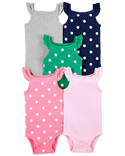Baby Girls' Multi-pk Bodysuits ( , Solid/Dot/Multi)