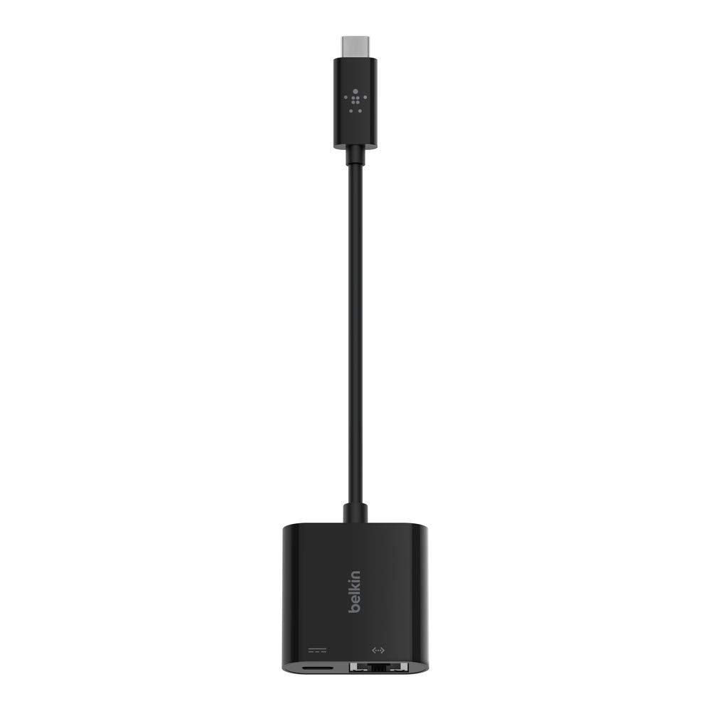 USB-C to Ethernet Adapter + Charge (60W Passthrough Power for Connected Devices, 1000 Mbps Ethernet Speeds) MacBook Pro Ethernet Adapter (INC001btBK)