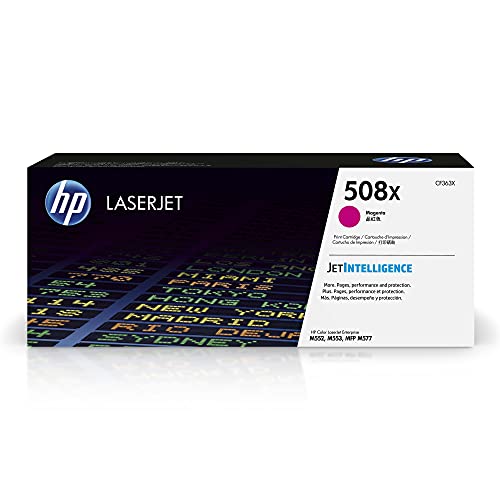 Original 508X Magenta High-yield Toner Cartridge | Works with Color LaserJet Enterprise M552, M553, Color LaserJet Enterprise MFP M577 Series | CF363X