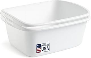2-Pack Plastic Dish Pans for Kitchen Sink, 12 Quarts