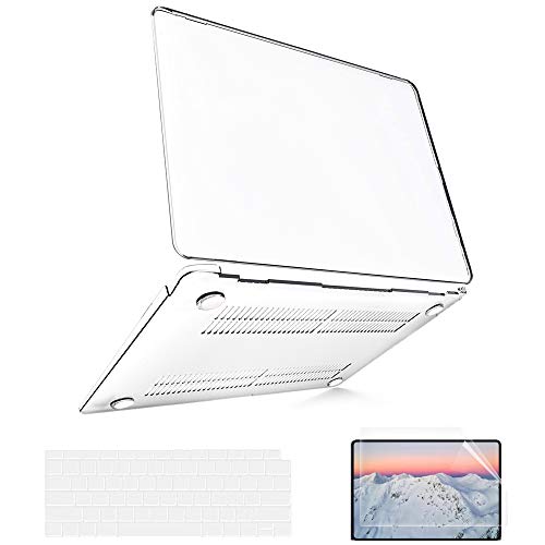Compatible with MacBook Air 13 inch Case 2022, MacBook Air Case 2021 2020 2019 2018 A2337 M1 A2179 A1932 Touch ID, Clear Plastic Laptop Hard Shell + 2 Keyboard Covers + Screen Protector
