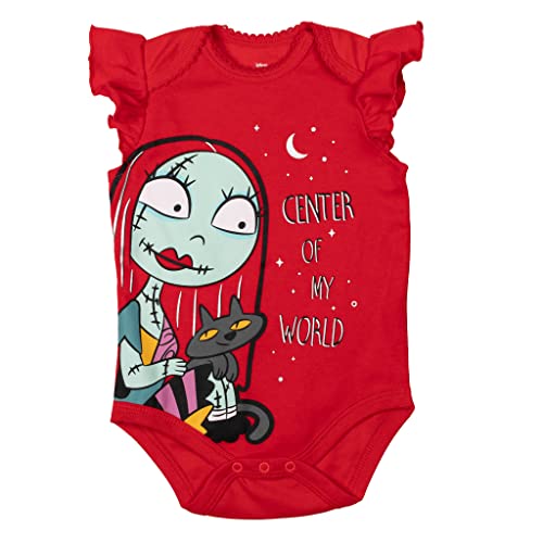 Nightmare Before   Jack Skellington Sally   Baby Girls 5 Pack Cuddly Short Sleeve Baby Bodysuits Multicolor 0-3 Months