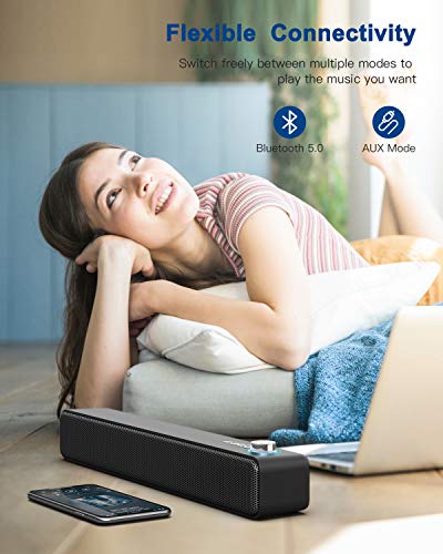 Bluetooth Speakers with Bluetooth 5.0, Built in Microphone, Wired Wireless Speakers for PC Desktop Laptop Tablet Phone