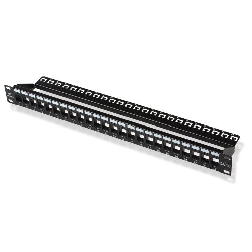 Rackmount or Wall Mount 24 Port Keystone Patch Panel (Blank Patch Panel for Keystone Jacks/Keystone Panel)