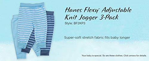 baby boys Ultimate Flexy 3 Pack Adjustable Fit Knit Jogger Pants Layette Set, Purple/Pink, 12-18 Months US