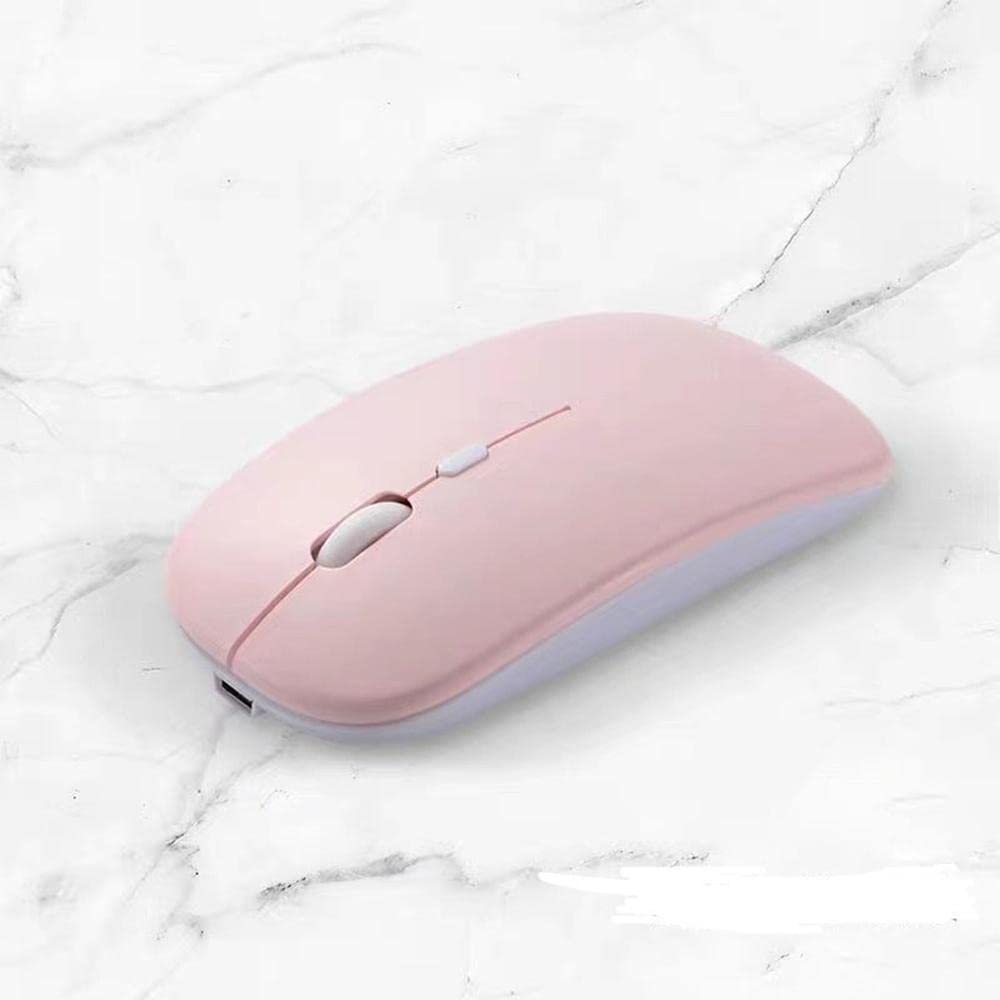 Bluetooth Mouse Compatible with Laptop/MacBook/iPad/iPhone Android/PC, Rechargeable Mini Silent Mouse for Windows/Linux, 3 DPI Adjustable Bluetooth Ergonomic Mouse (Pink)