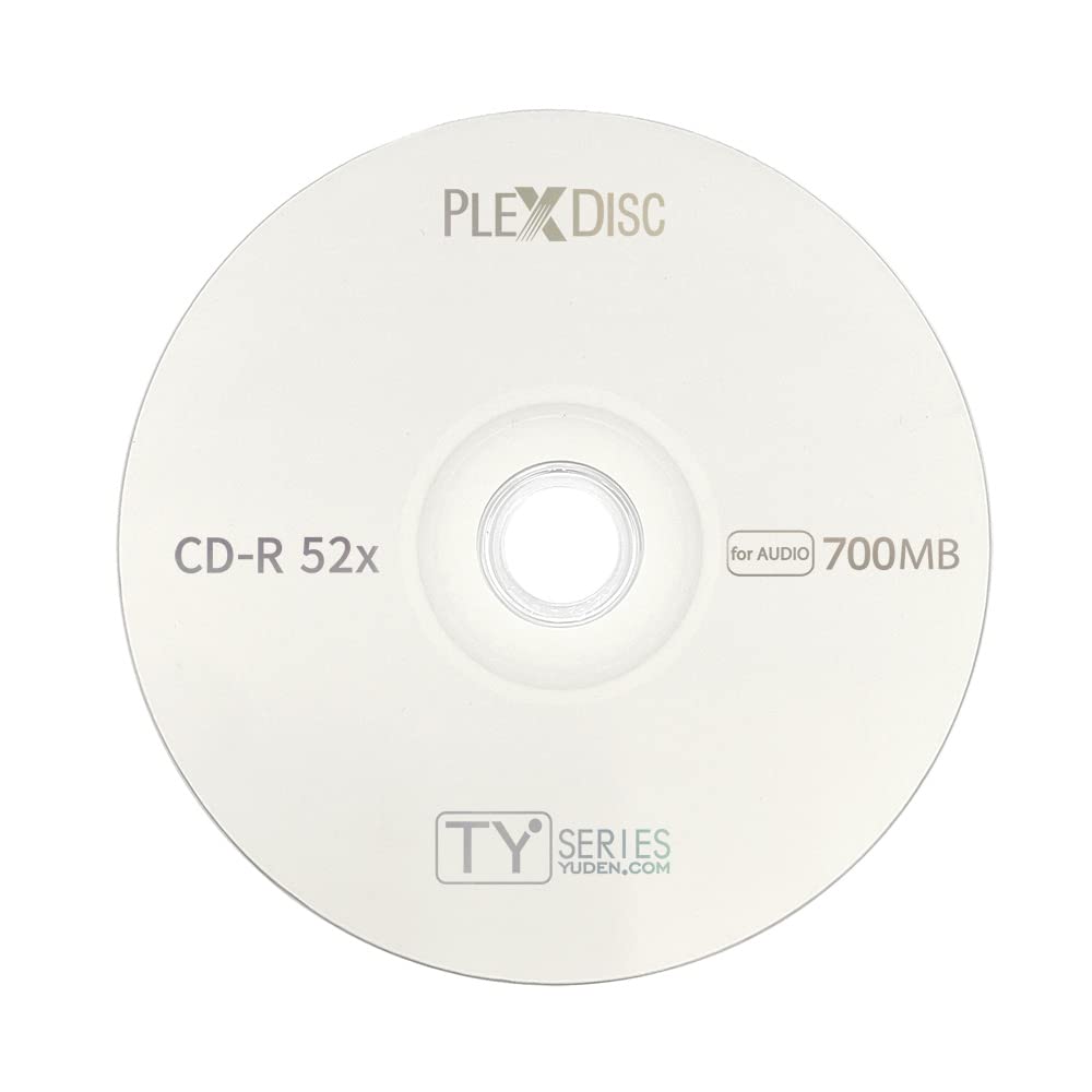 TY Series Blue CD-R 52X 700MB Digital Audio Logo Top Recordable Media Disc - 50pk Cake Box 669-814-BX (FFB), 50 Discs