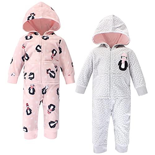 Uni   and Toddler Fleece Jumpsuits, Coveralls, and Playsuits Pink Penguin , 0-3 Months
