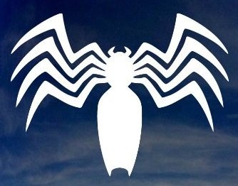 White Venom Spider Logo Vinyl Sticker, 5.5" Decorative Decal