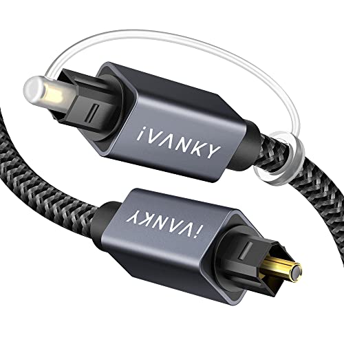 10ft Slim Braided Fiber Optical Audio Cable for Sound Bar and TV