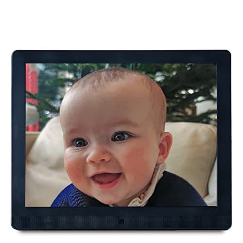 '- Easy Digital Photo Frame WiFi 15 Inch, Share Videos and Photos Instantly by Email or App from Anywhere, IPS Display, Motion Sensor, Highly Giftable