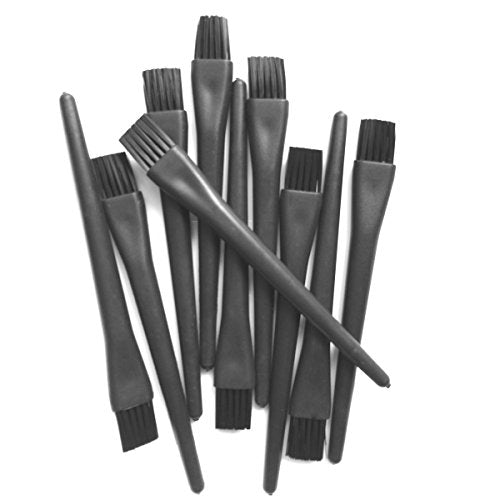 10 Pcs Black Plastic Round Handle Lab Cleaning Anti Static ESD Brush Set for Mobile Phone Keyboard Tablet PCB BGA Repair Soldering