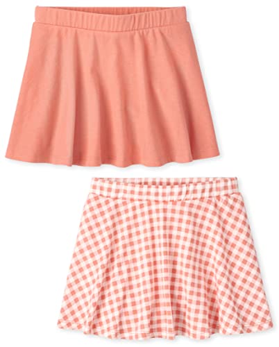 Baby Toddler Girls Print Skort 2-Pack, PRETYPEACH, 18-24 Months
