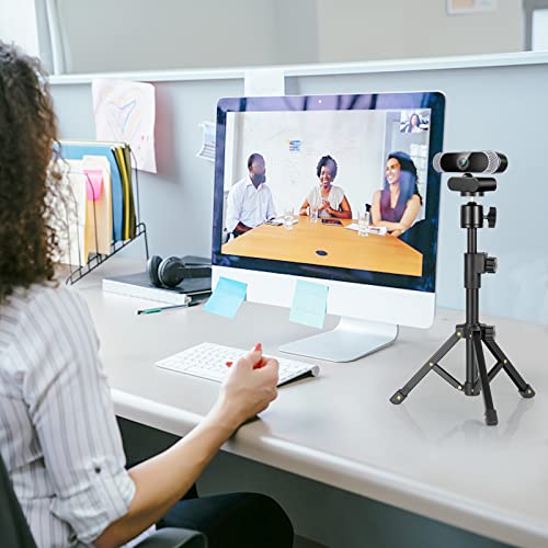 Webcam Tripod Stand, Adjustable Small Desktop Stand for Webcam, Phone, Camera | Desk Tripod Holder for Logitech Webcam C922 C920S C920 C930e C615 C960 Brio and Other Devices with 1/4" Thread