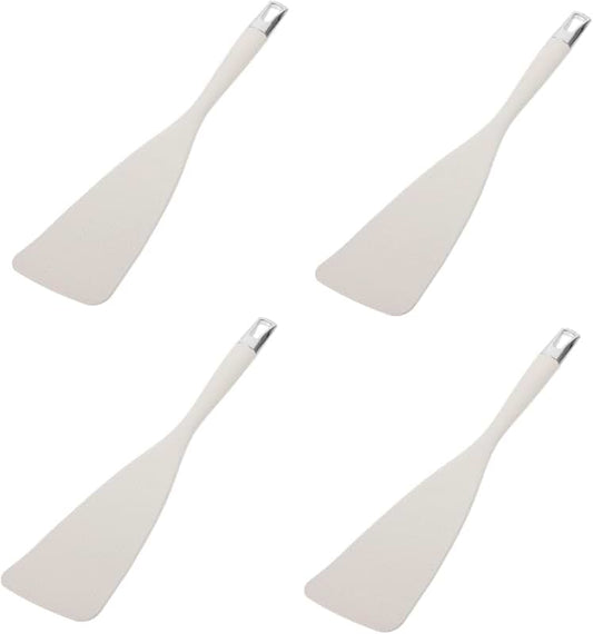 Set of five gray silicone kitchen utensils with ergonomic grip