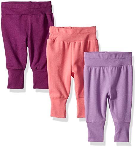 baby boys Ultimate Flexy 3 Pack Adjustable Fit Knit Jogger Pants Layette Set, Purple/Pink, 6-12 Months US