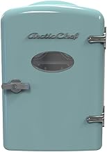 Mini Retro 6 Can Beverage Refrigerator in Blue