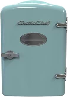 Mini Retro 6 Can Beverage Refrigerator in Blue