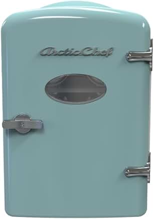 Mini Retro 6 Can Beverage Refrigerator in Blue