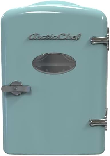 Mini Retro 6 Can Beverage Refrigerator in Blue
