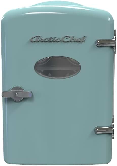 Mini Retro 6 Can Beverage Refrigerator in Blue
