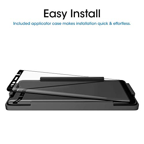 (2 Pack) Glass Screen Protector for Samsung Galaxy Note 9, Full Screen Coverage Screen Protector, 3D Curved Tempered Glass, Dot Matrix with Easy Installation Tray (Black)
