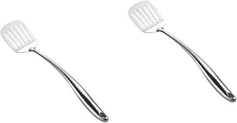 Set of two stainless steel cooking spoons