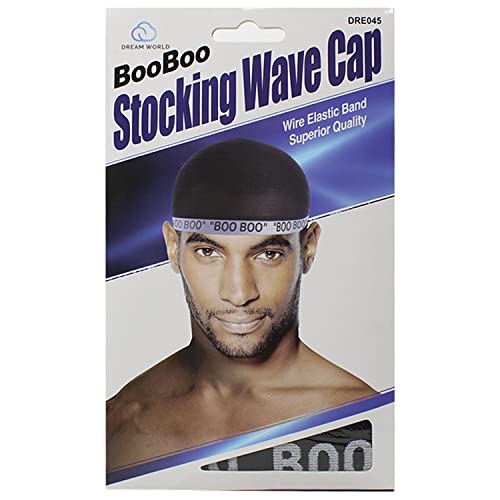 Boo Boo STOCKING WAVE CAP, Wire Eastic Band (Item #045 Black)