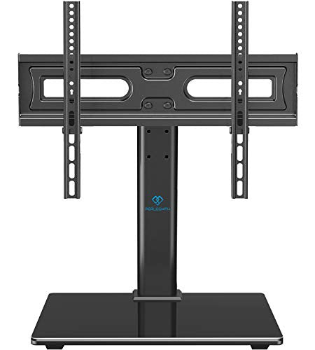 Universal TV Stand Table Top TV Base for 32 to 65 inch LCD LED OLED 4K Flat Screen TVs-Height Adjustable TV Mount Stand with Tempered Glass Base, VESA 400x400mm, Holds up to 88lbs,PSTVS15